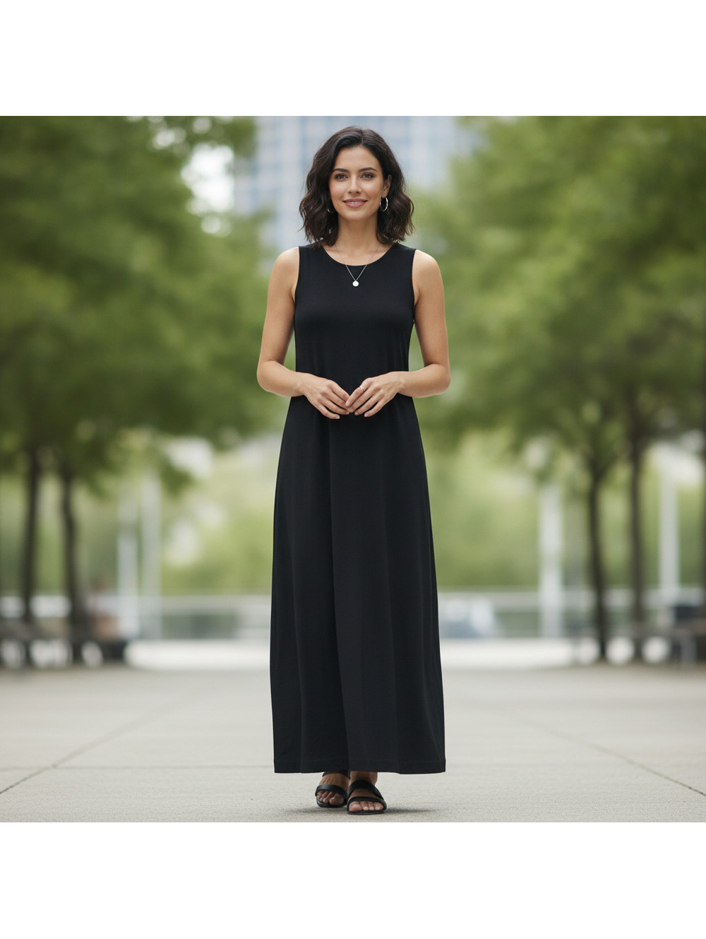 Annex Black Sleeveless Maxi Dress Size Petite Large